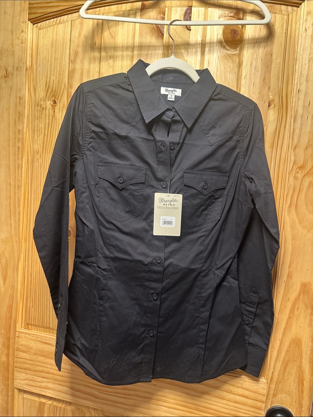 Wrangler Women's Black Button-Down Western Shirt